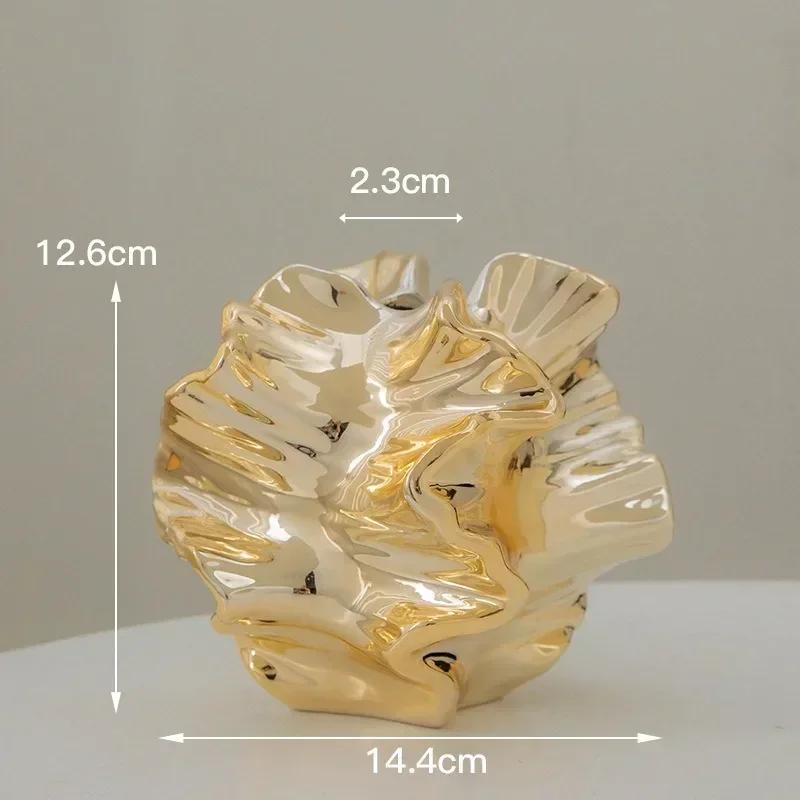 Keramikvase Form Zubehör Geometrische Wellenmuster Blüteblatt für Blumenarrangement Blumenvase Nordischer Stil Heimdekoration