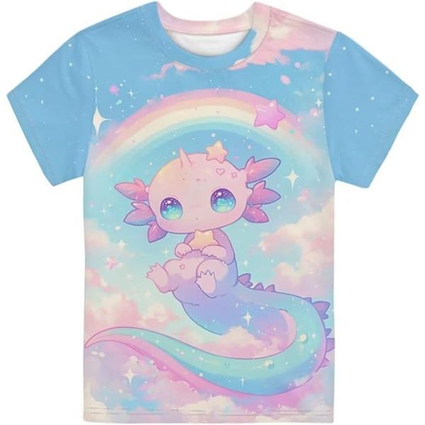 Summer Fashion Casual Cute Style Women's Cartoon Color Printed Comfortable Soft Breathable Loose T-shirt