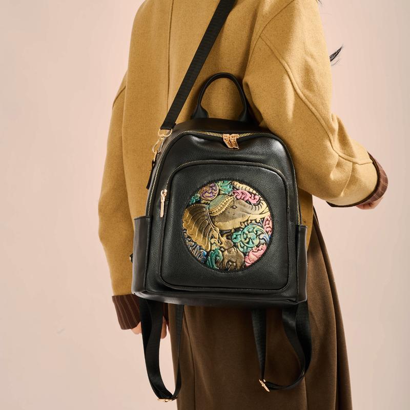 Damski plecak podróżny z nadrukiem PU, duża pojemność, wielofunkcyjny, na ramię, crossbody