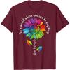 Rainbow Sunflower Be Kind Autism Awareness Graphic Tee Casual Cotton T-Shirt Unisex