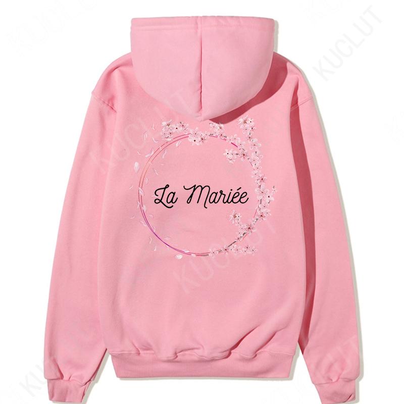Fashion Team Bride Pullover Hoodies French Woman Bridal Wedding Hoody Outerwears Bachelorette Hen Party EVJF Hooded Sweatshirts