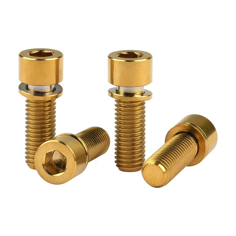 Titanium Ti Bolt M7 x 20mm Allen Head with Washers Bike Scewrs Pack of 4