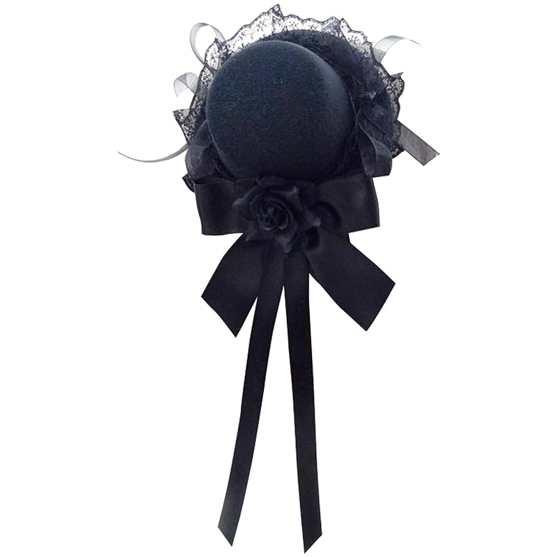 

[HAMILO] mini hat Gothic Lolita black hat cosplay black loli fashion items (JP, alphabet, Free Size, black)