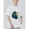 Lion Head Graphic T Shirt Black Blue and Yellow Lion Print Casual Wear for Men and Women Streetwear Fashion Unisex Top