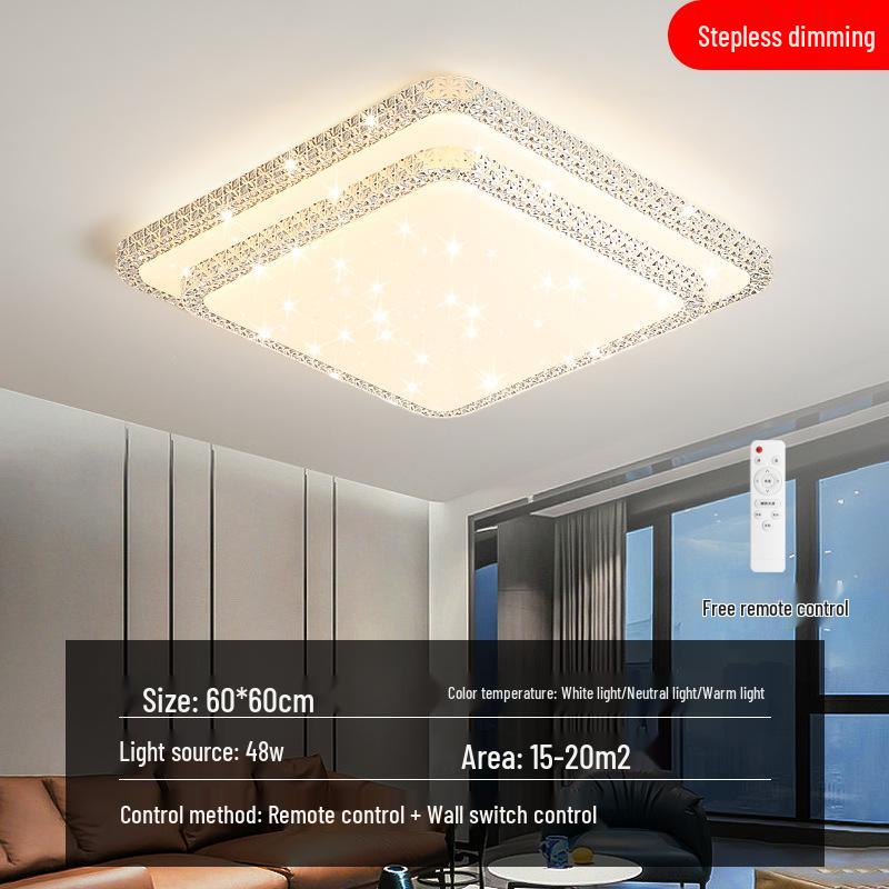 Luxury Crystal LED Ceiling Light for Bedroom, Study, Living, and Dining Rooms