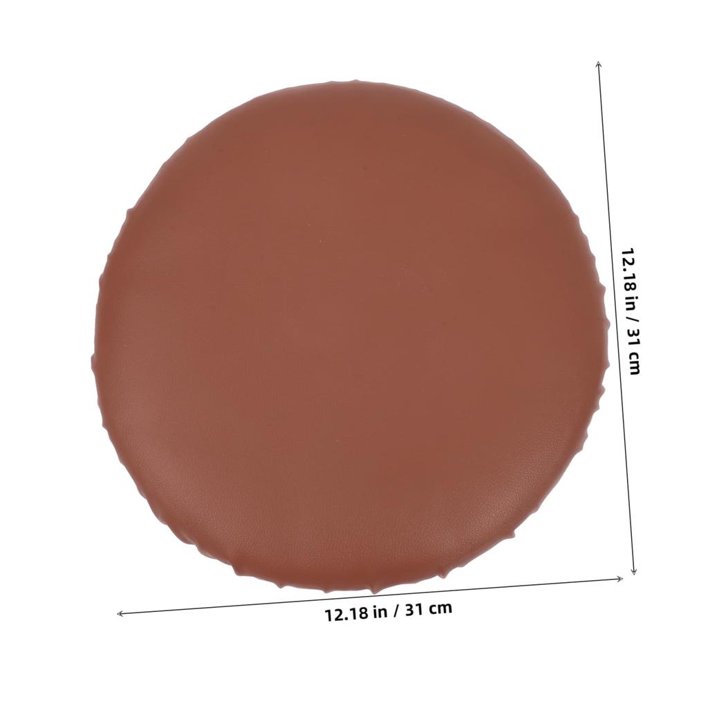 NUOLUX Round Stool Cover, Washable Leather Bar Stool Protector, Brown