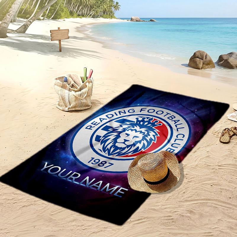 Reading FC Personalized Printed Beach Towel Soccer Logo Support Custom Name Text Absorbent Towel For Sport Travel Special Gift