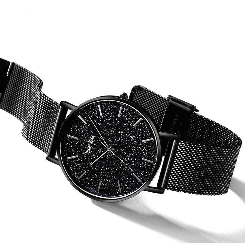 Casual Fashion Starry Sky Men'S Watch Simple Ultra-Thin Non-Mechanical Calendar Quartz Watch
