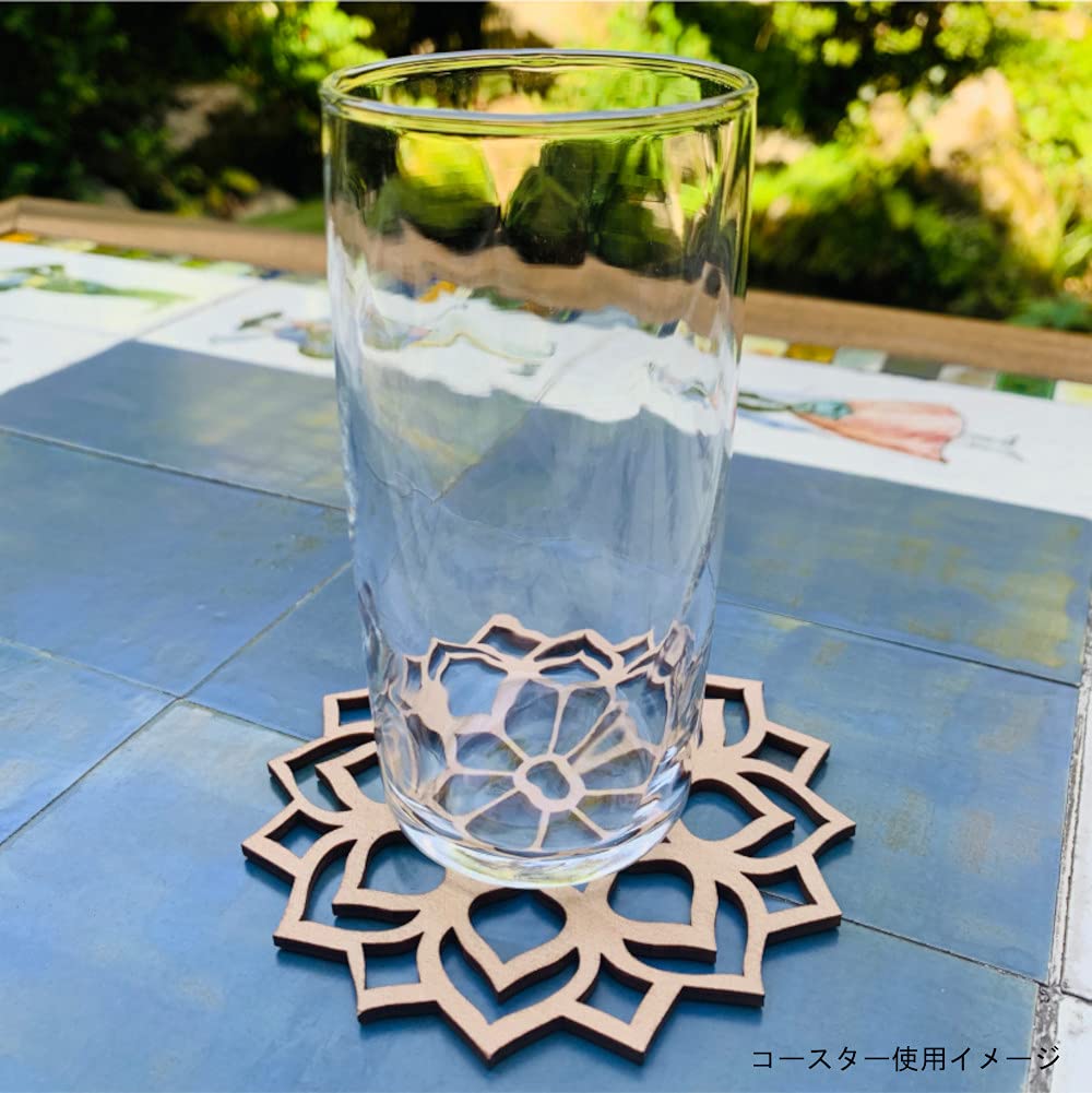 Sikten Nordic Goods Lithuanian Wooden Coasters, Set of 5 (No. 35, 43, 45, 114, 119), Each Coaster Approx. 10cm X 10cm