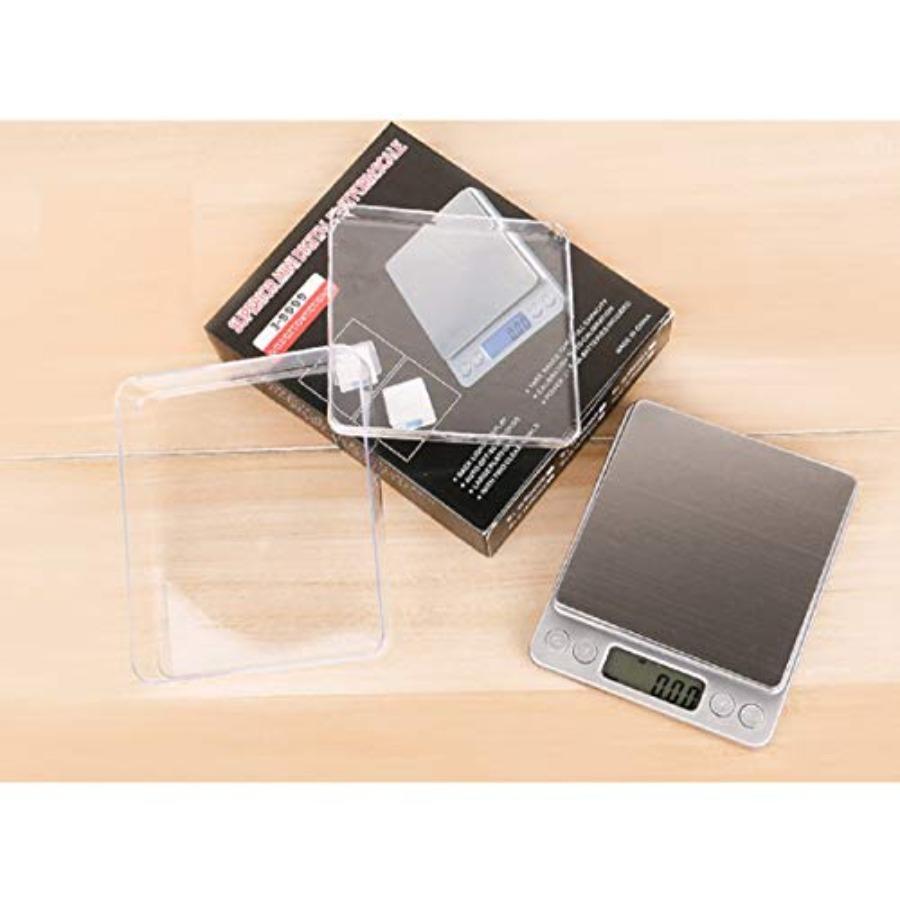 LCD Digital Scale 3kg 0.1g Electronic Weighing Scale Mini Precision Grams Weight Balance Scale for Kitchen in Stainless Steel B
