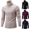 Sweater Solid Color Comfortable Acrylic Elastic Men Knitted Sweater for Daily Life