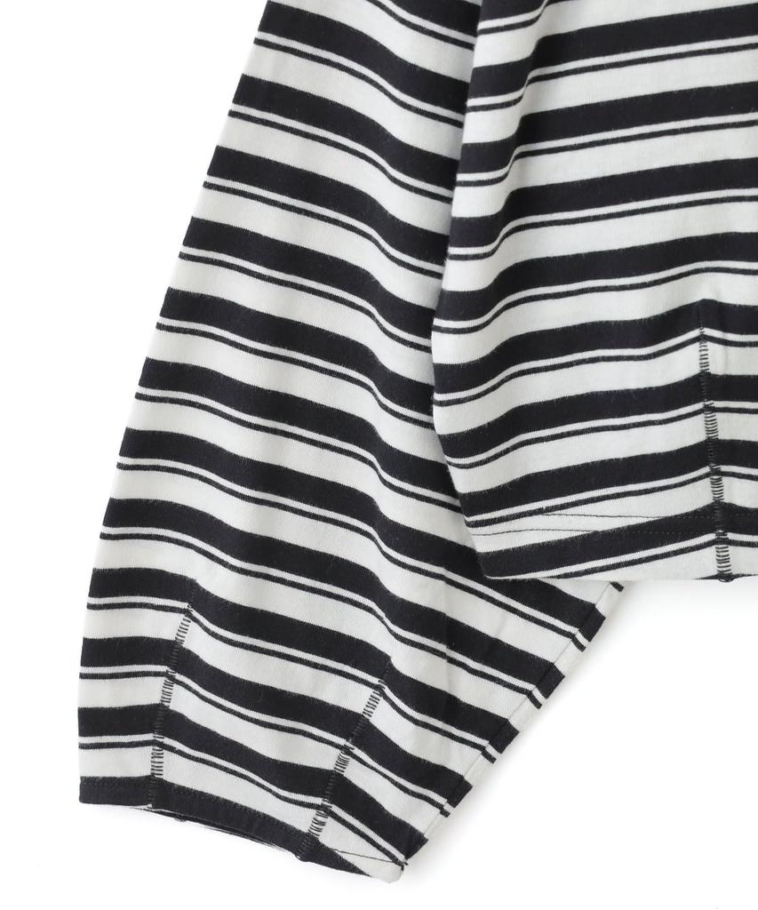 Milkfed Casual Tuck Stripe Long Sleeve Top in White Women's