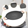Plate with Ergonomic Wooden Handle. Conduction. Easy Cleaning. for Garden Parties, Indoor Kitchens,