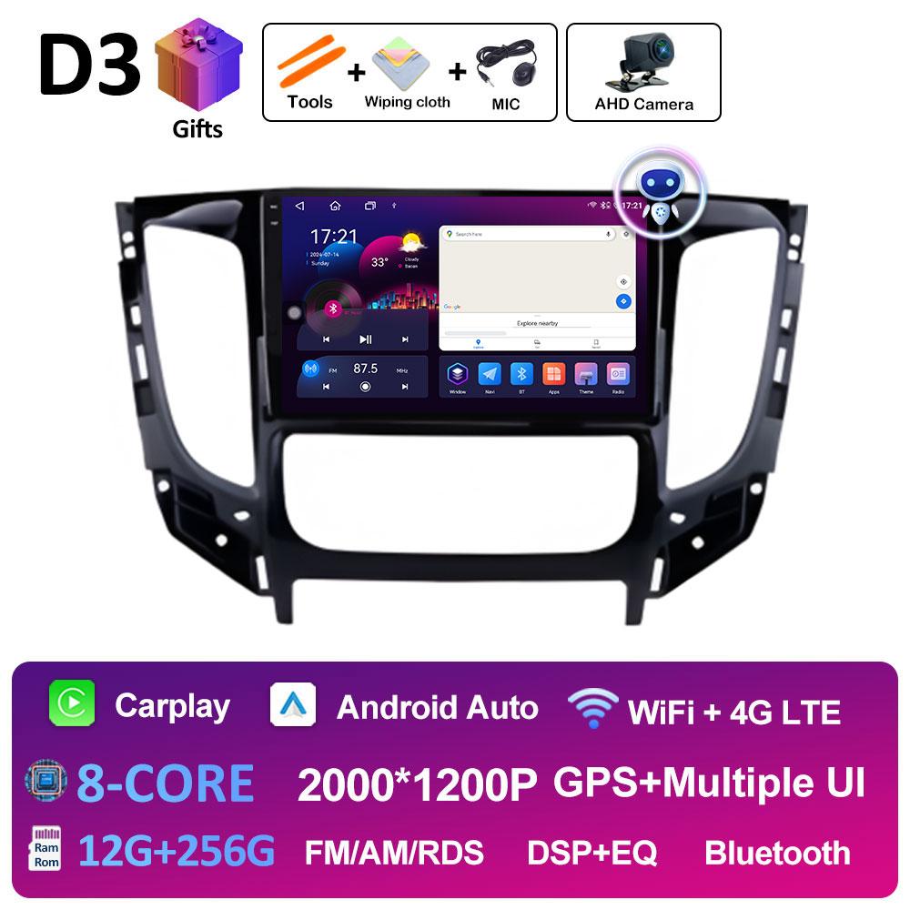 Car Multimedia Video Radio Player For Mitsubishi Pajero Sport 3 L200 5 Triton 3 2015 2016 2017 - 2019 Wireless Carplay Head Unit