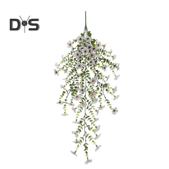 Hängende Blumen für den Außenbereich, UV-beständig, Kunstblumenstrauß, ganzjährig, künstliche Rankenblumen für Fenster, Garten, Veranda, Hochzeitsdekoration