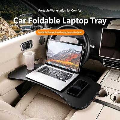 Car Folding Small Desk Board Multifunctional Steering Wheel Dining Table Laptop Desk Bracket Tray Board Car Interior Accessories