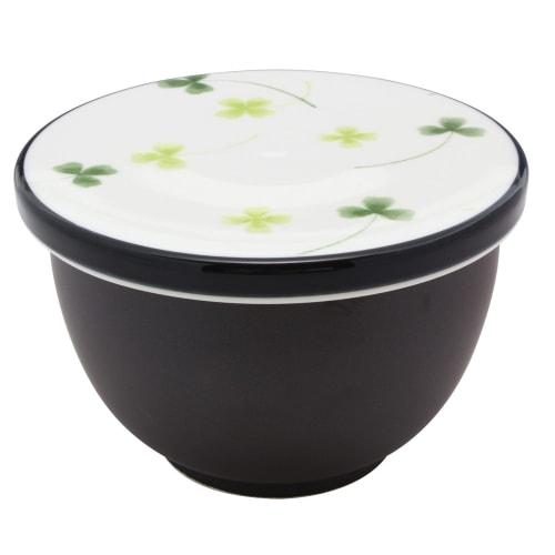 Toyo Ceramics Arita Ware Ceramic Rice Container, Holds Rice, Microwave-Safe, Flat Lid, Clover Pattern, Y052-3