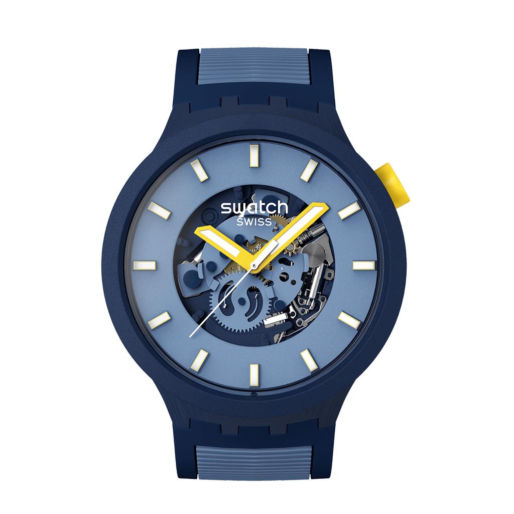 SWATCH Men's Watch Swiss Watch Quartz Movement Blue Dial Biosource Material Case SB05N117