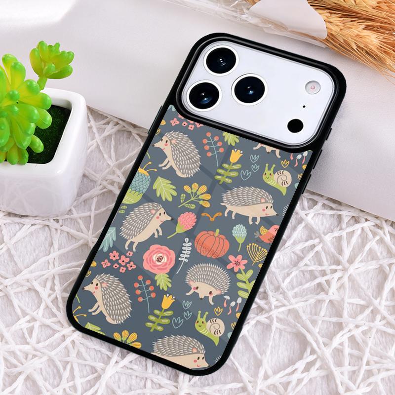 Kawaii Hedgehog Phone Case for iPhone 17 Air 16 15 11 12 14 13 Pro Max Shockproof Cover