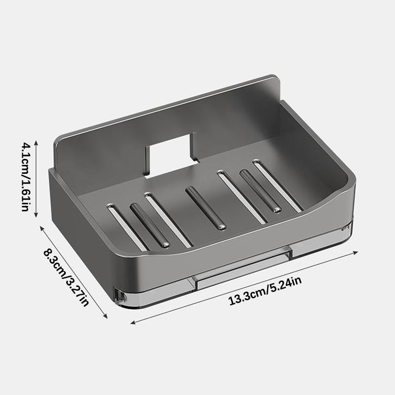 Bathroom Soap Holder Free-Punching Wall Mounted Soap Sponge Holder Organizer Double Drainage Soap Dish Bathroom Accessories