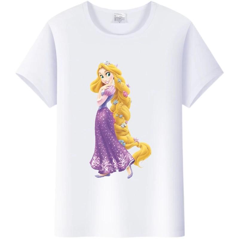 Blusa da Donna Cartone Animato Disney Kawaii Principessa Rapunzel T-shirt Estive Y2k Harajuku Coreane Abbigliamento Oversize Camicie da Ragazza