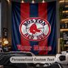 TapestryBoston Red Sox Custom Name Text Personalized Wall Hanging Tapestry Home Wall Decor