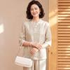 Datang Furen Women's Summer Embroidered Mesh Blouse & Trousers Set