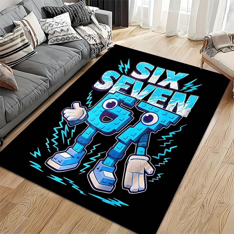 Six Seven Cartoon Pattern Carpet suitable as a non-slip mat for the living room or bedroom sofa