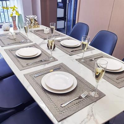 Waterproof Placemat Geometric Hollow Out Square Shape Thickened Heat-Resistant Non-Slip Parties Weddings Banquets Table Decoration Dining Kitchen Mat