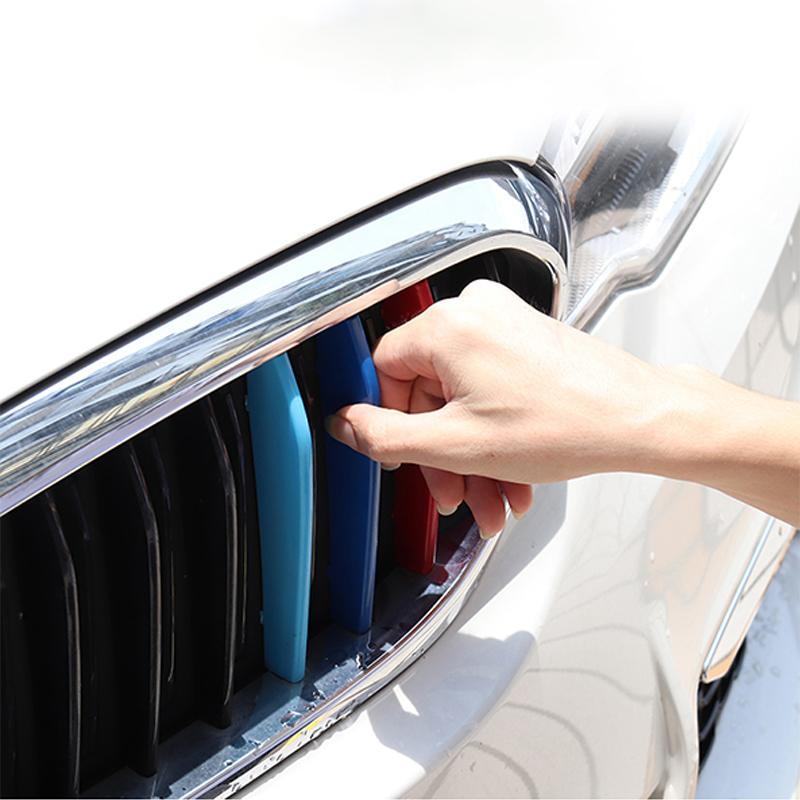 3 st ABS Trefärgade Racinggaller Ljusslingor Dekorationsklämmor För BMW 1-serie E81 E82 E87 E88 2004-2011 M Power Exteriör Tillbehör