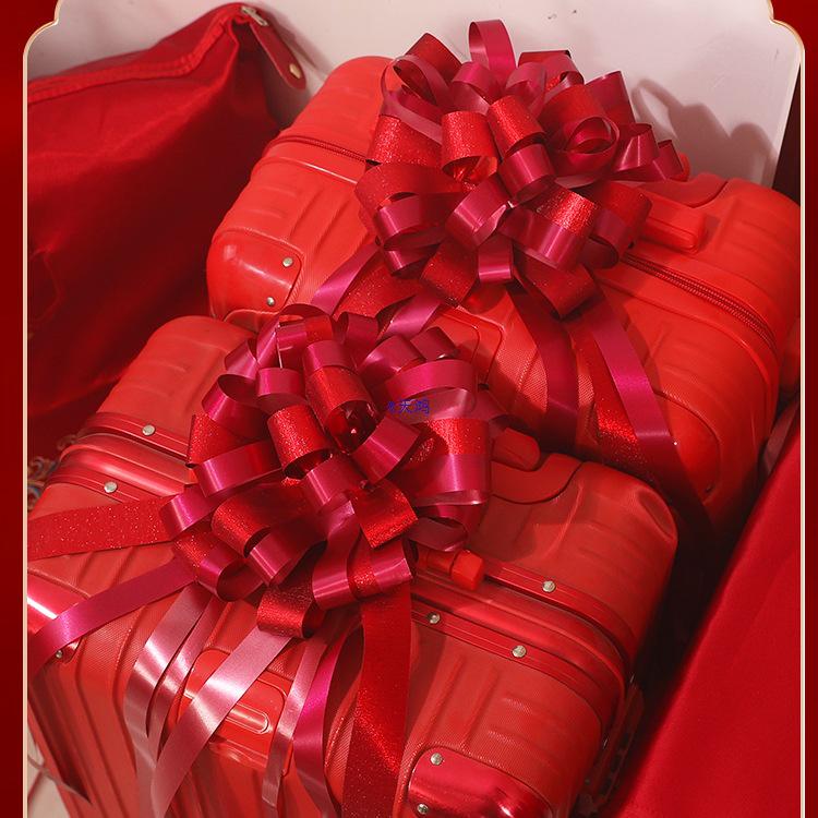 Large Red Ribbon Double Happiness Wedding Car Bows for Decoration and Door Handles