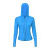Damen atmungsaktive Kapuzen-Yogajacke Langarm Fitness Top Activewear