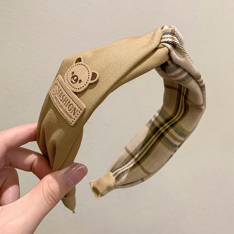 

Khaki Retro Bow Headband for Women - Super Fairy French Mori Style Hair Accessory