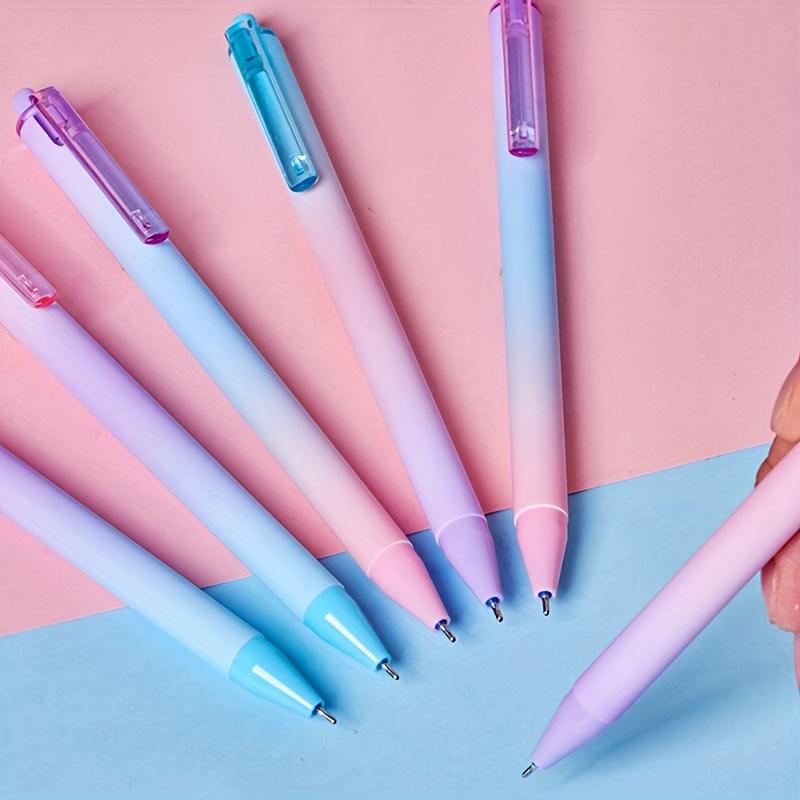 12pcs Medium-Oil Pen Set with Gradient Barrels and Blue Ink. 0.7mm Ballpoint Pen, Smooth Writing Without Ink Skipping, Perfect Stationery