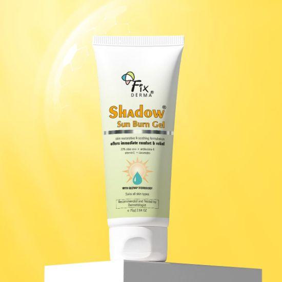 Fixderma Shadow Sun Burn Gel with 20% Aloe Vera Gel & Vitamin E | Ceramide Moisturizer | Suitable for All Skin Types - 75gm