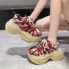 Mode 8CM Neue Atmungsaktive Mesh Frühling Herbst Klobige Sneakers Absätze Hohe Plateauschuhe Dad Shoes Damenmode Keile Lässige Walking-Sneakers