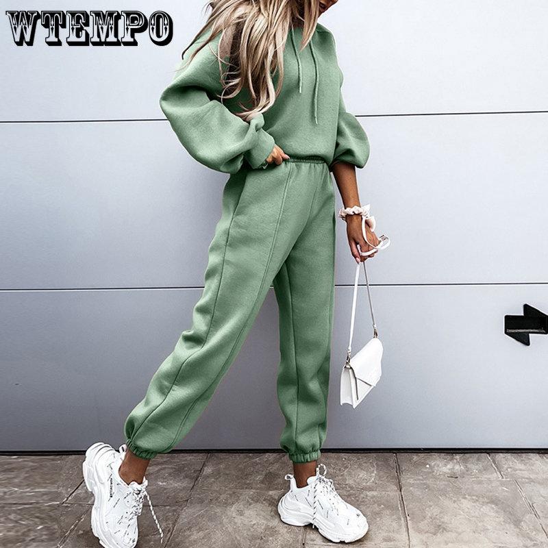 Trainingsanzüge Damen Fleece Hoodies Zweiteiliges Set Frühling Herbst Sweatshirts Hosen Sets Weibliche Winter Casual Sportanzüge