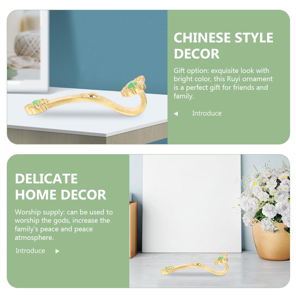 

6pcs Chinese Ruyi Ornament Alloy Desktop Decor Exquisite Metal Craft Lucky Home Furnishing Fengshui Statue Wealth Decoration CHINA