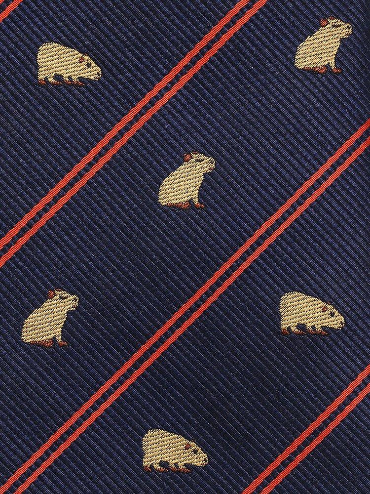 COLORATA Capybara Necktie x Silk Jacquard Gift (145 8.5cm / Navy/Striped / 100% / Weave) Animal/Animal