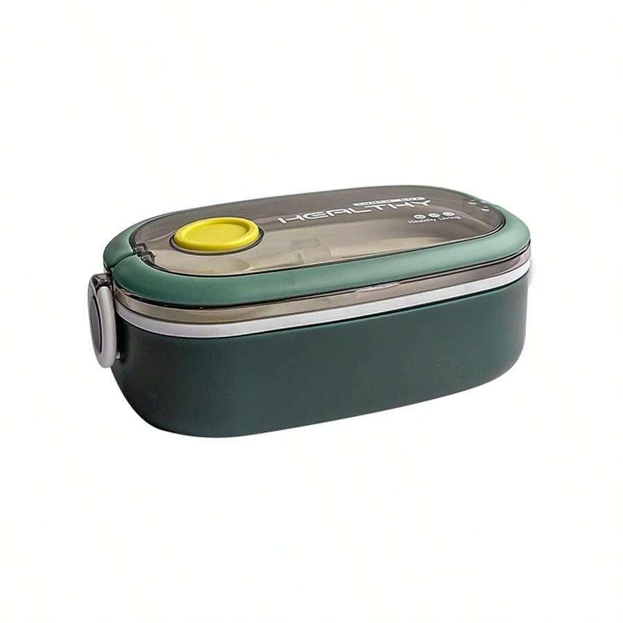 

Портативный однослойный/двухслойный ланч-бокс с вилкой и ложкой для офисных студентов, многослойный креативный ланч-бокс для хранения еды