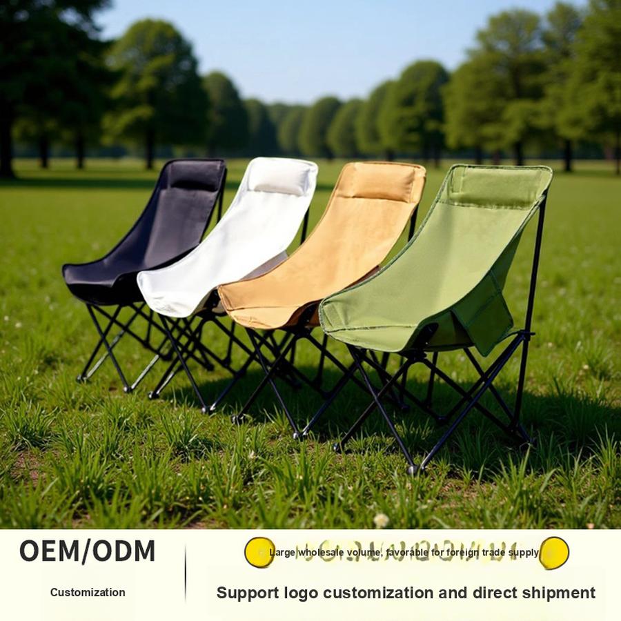 Three-Sided Wrapped High Back Camping Chair Outdoor Folding Chair Portable Recliner Picnic Table Outdoor Leisure Chair verde