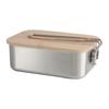 Portable Stainless Steel Lunch Box with Bamboo Cutting Board Lid