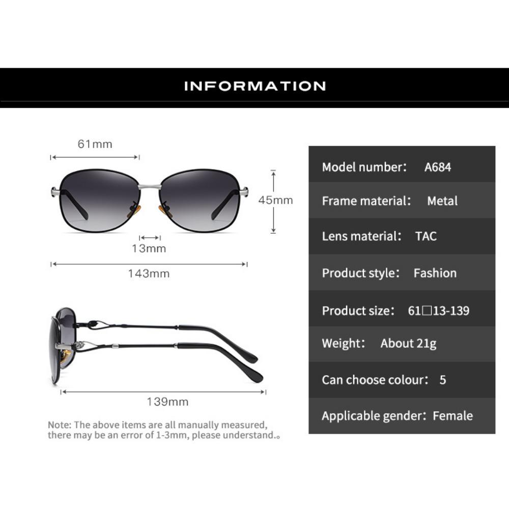 aoron Polarized Large Frame Two-color Sunglasses Women's Colorful Multi-color Sunglasses