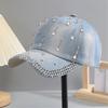 Eye-Catching Crystal Baseball Hat for Girls Women Adjustable Casual Hat for Outdoor Studded Stylish Headwear