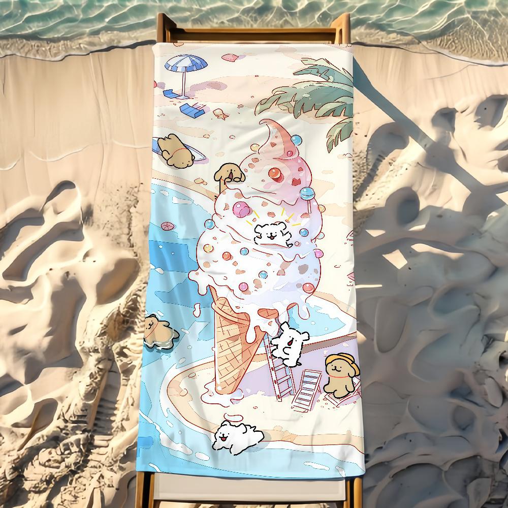 Cute Line Puppy Maltese Towel Beach Towel Travel Lightweight Skin Friendly For Pool Beach Camping Cruise Summer
