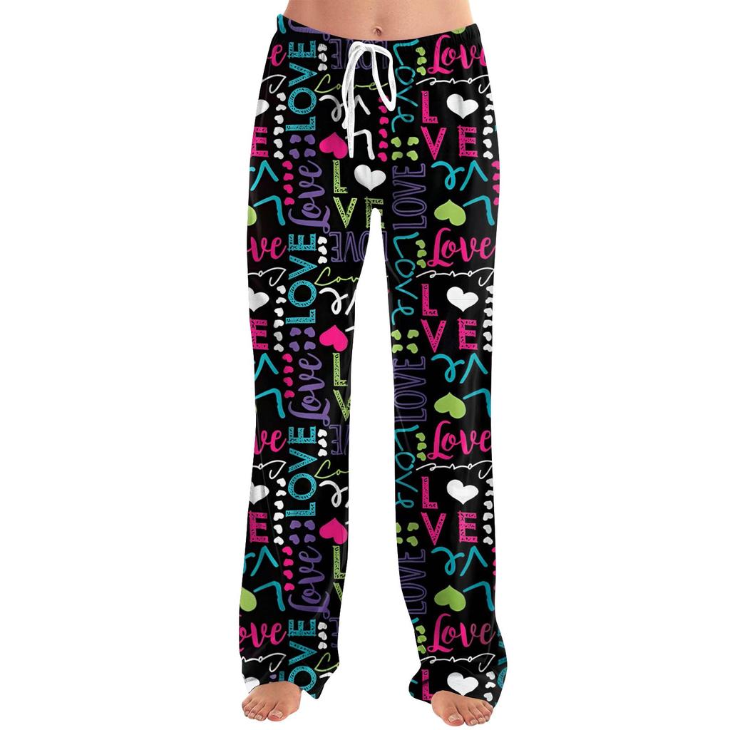 Women's Allover Printed Home Pants Sleeping Pajama Pants Long Pants Pajama Pants Yoga Pants