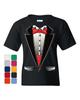 Funny Tuxedo Bow Tie Youth Kids Boys T-Shirt Tux Wedding Party Tee