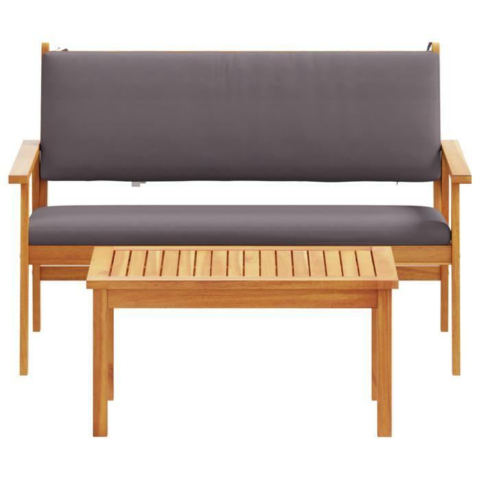 Ensemble de canapé de jardin 4 pièces avec coussins en bois d'acacia 4106583