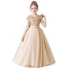 Princess Dress for Children Sparkly Sequin Short Sleeve Flower Girl Dress Tulle Kid Birthday Party Pageant Prom Gown Junior Bridesmaid