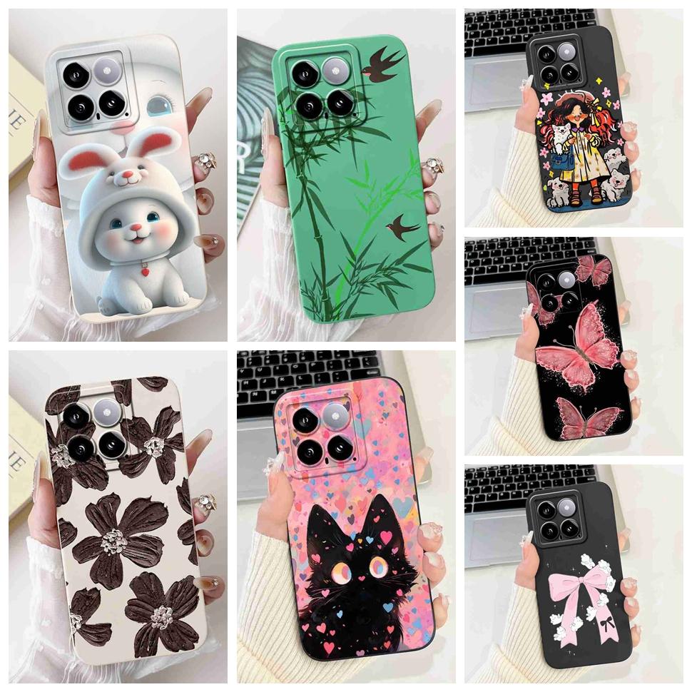 Cover For Xiaomi 14 Case Silicone Shockproof Soft Camera Protective Pattern Matte For Xiaomi 14 Mi14 Xiaomi14 5G 2023 Cases